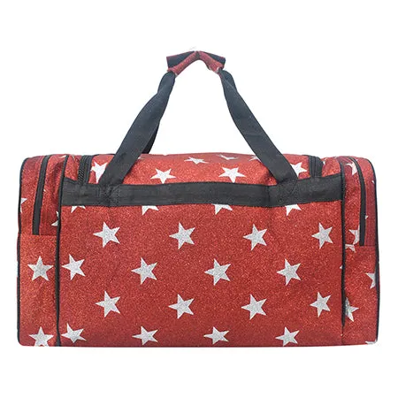 Red Glitter Super Star NGIL Canvas 23 Duffle Bag