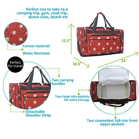 Red Glitter Super Star NGIL Canvas 23 Duffle Bag