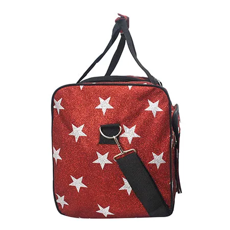 Red Glitter Super Star NGIL Canvas 23 Duffle Bag