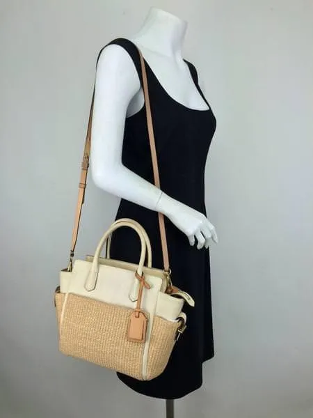 Reed Krakoff Atlantique Straw Leather Colorblock Tote Bag