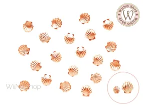 Rose Gold Seashell Metal Studs - 10 pcs (3/5mm)