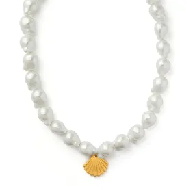 Statement Jumbo Pearl & Shell Necklace