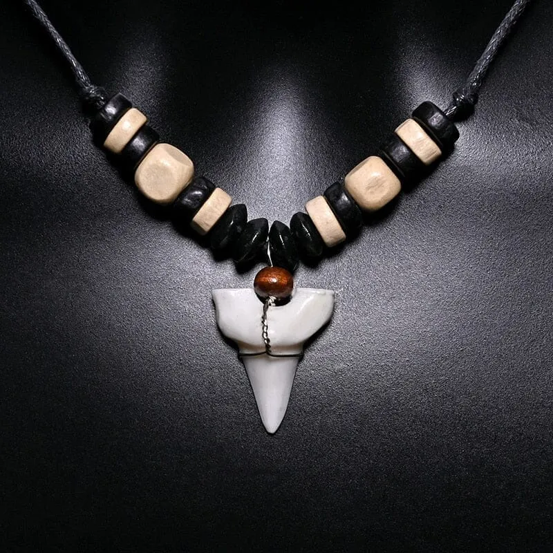 Surfer Handmade Shark Teeth Pendant Puka Shell Necklace