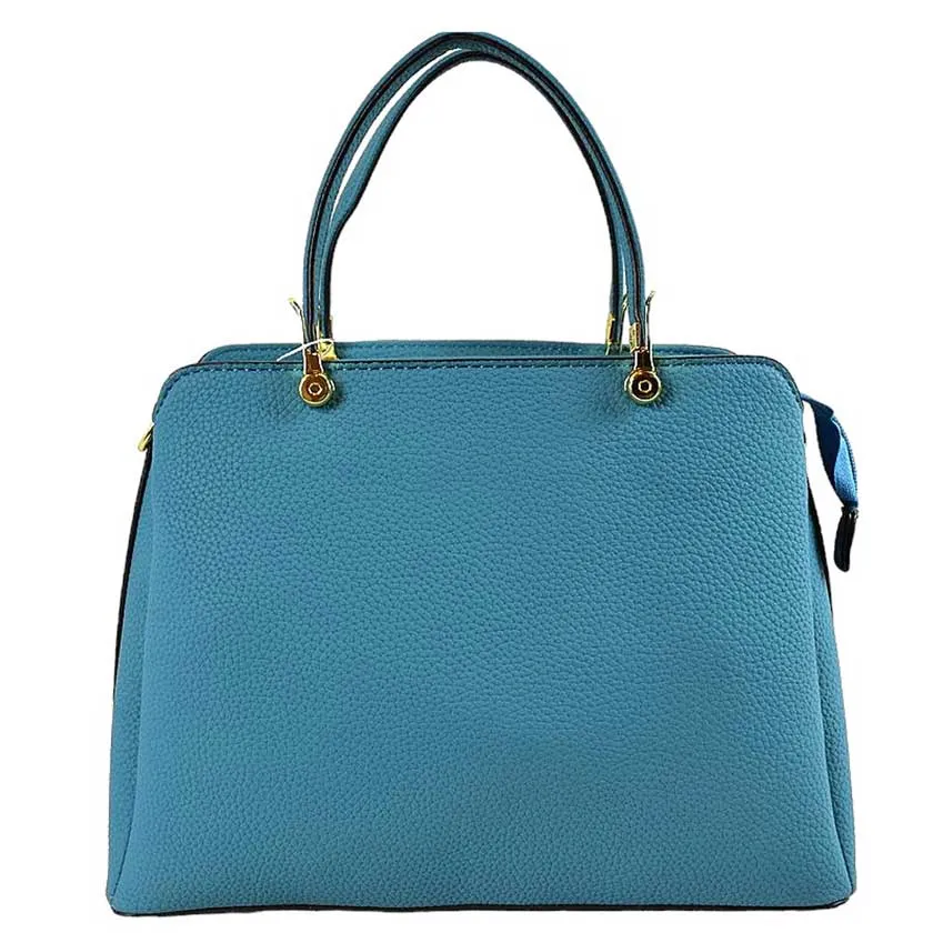 Textured Faux Leather Top Handle Tote Bag