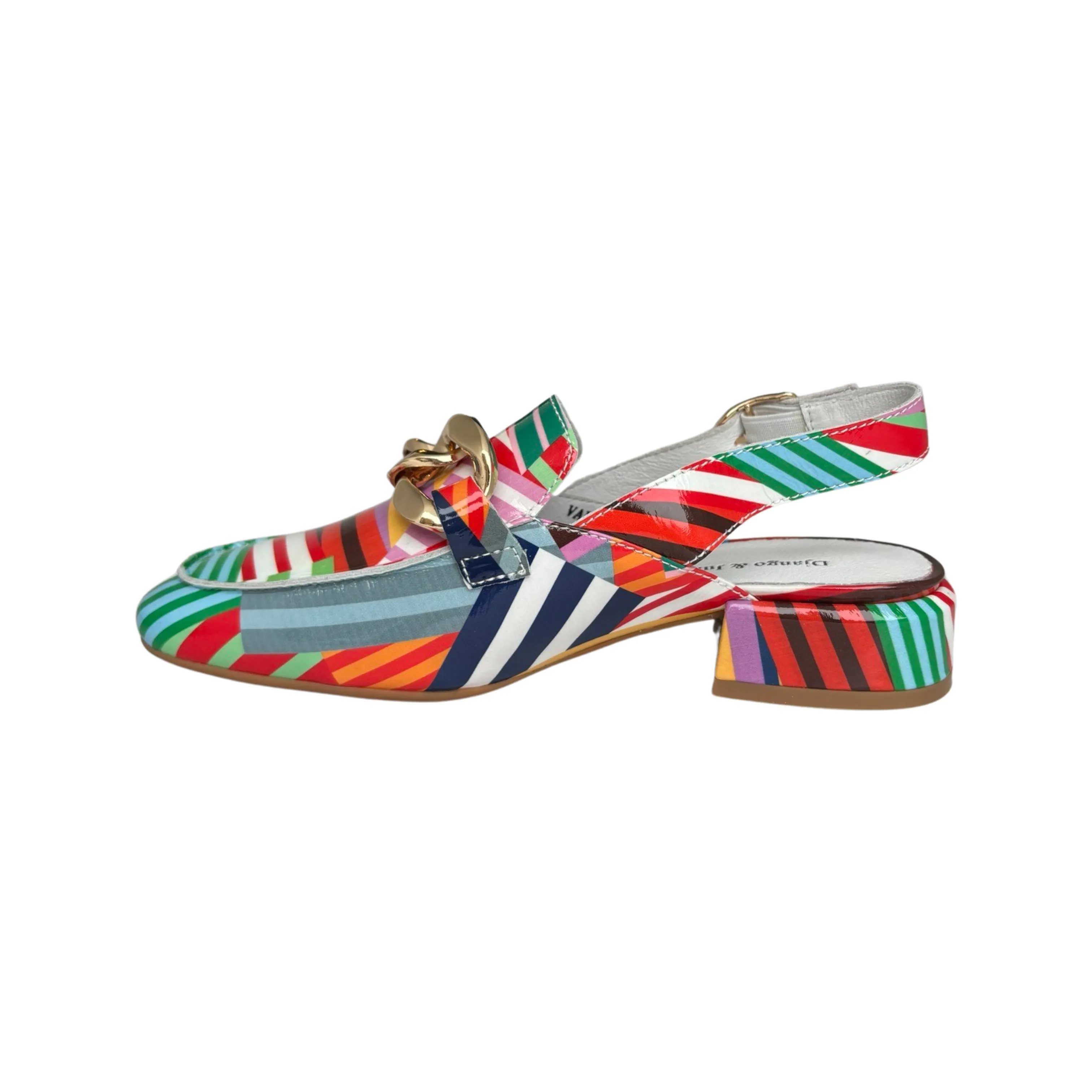 Vabor Stripe Multi Patent Sling Back