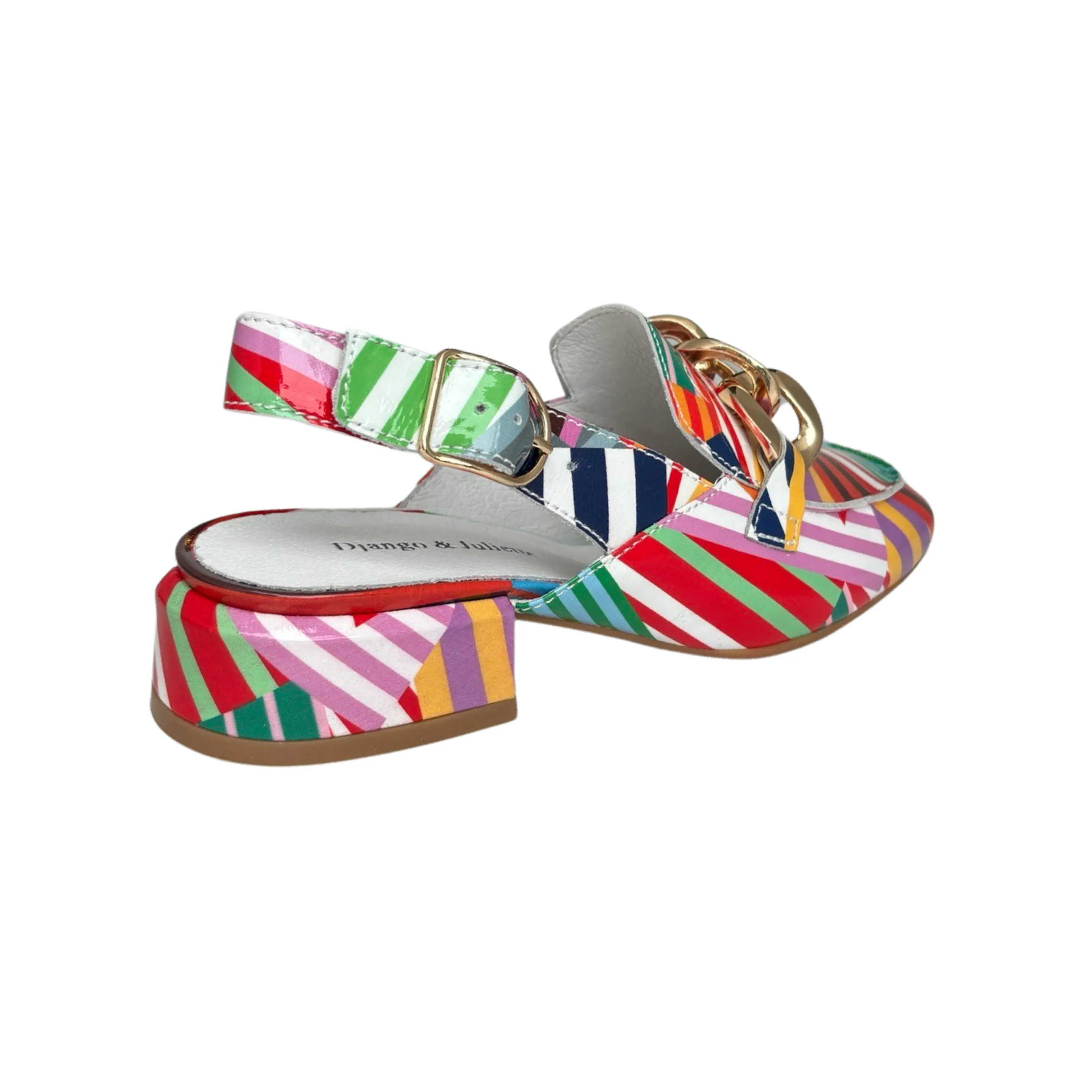 Vabor Stripe Multi Patent Sling Back