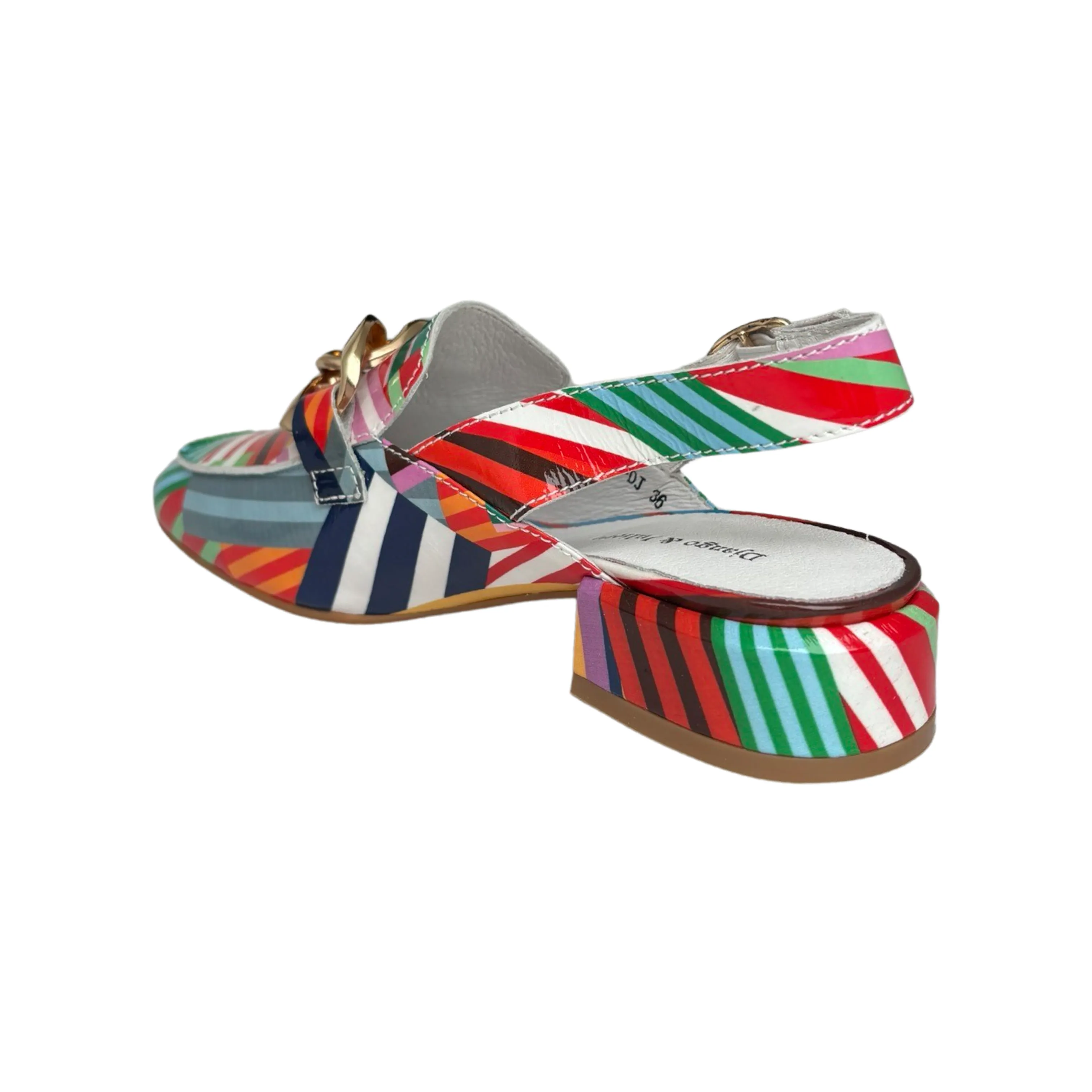 Vabor Stripe Multi Patent Sling Back