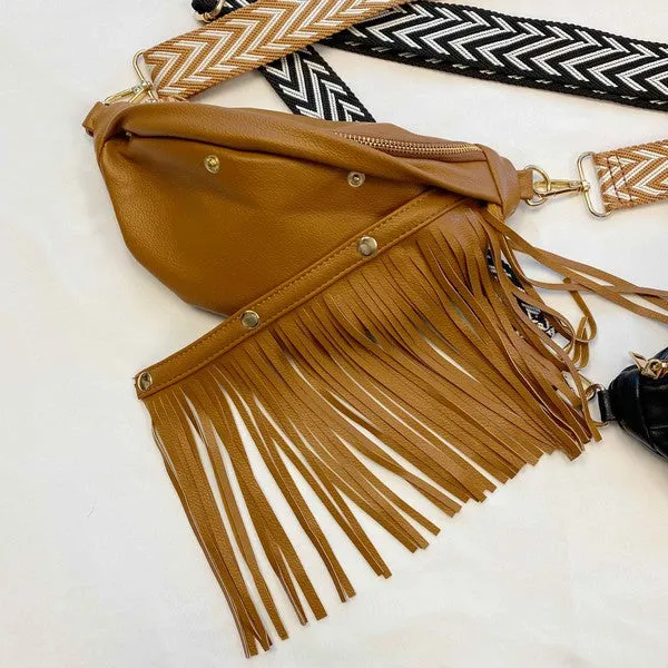 Vegan Leather Fringed Or Not Sling Bag