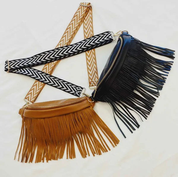 Vegan Leather Fringed Or Not Sling Bag