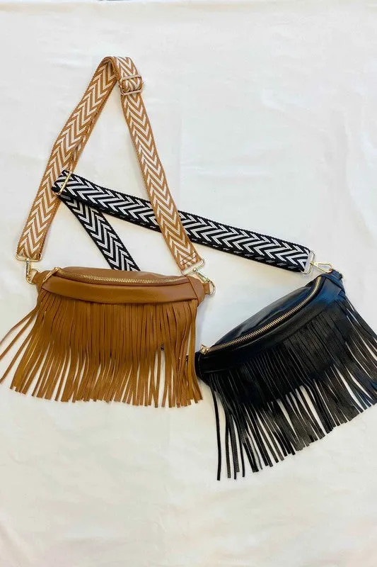 Vegan Leather Fringed Or Not Sling Bag